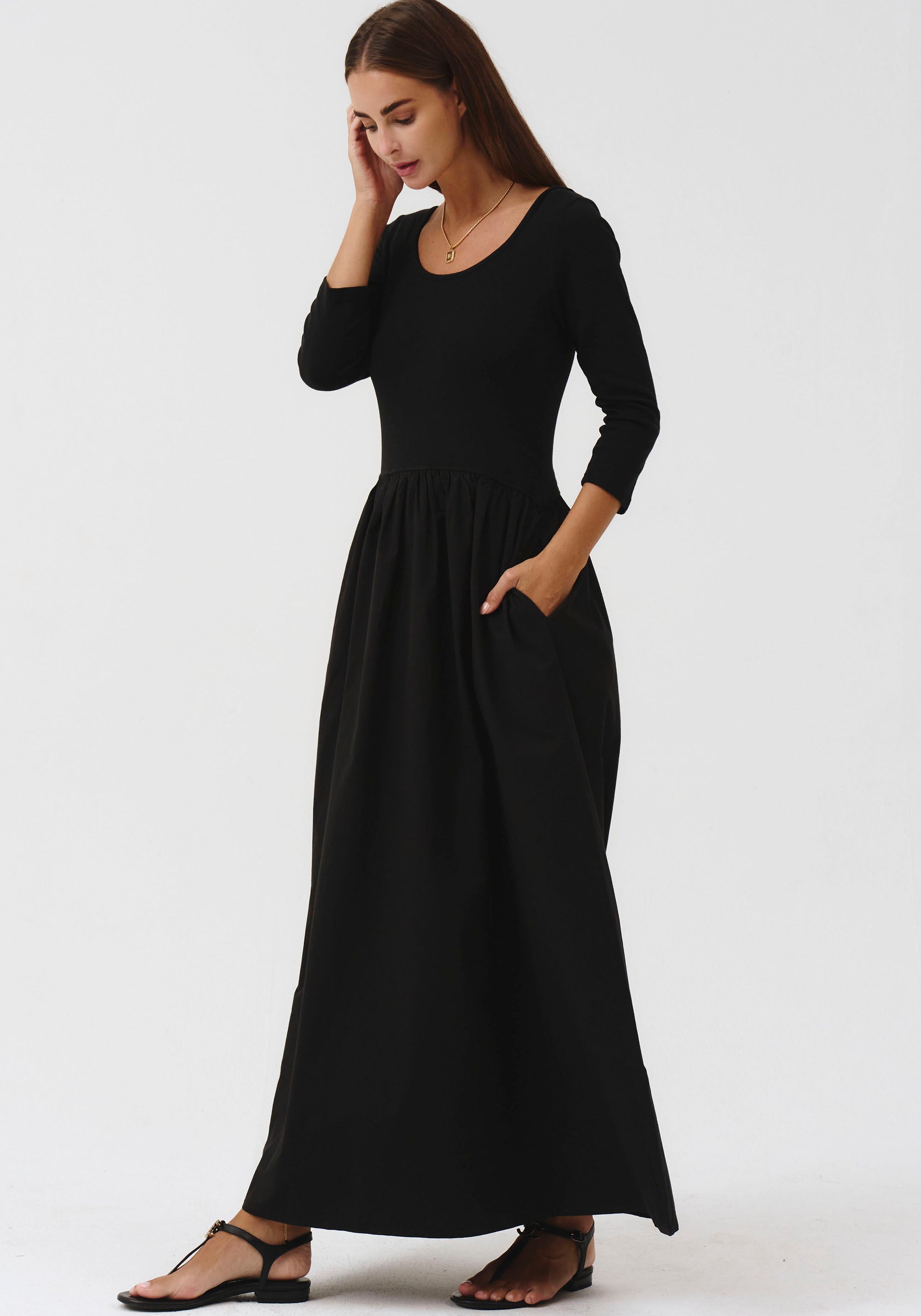 ESSENTIAL CONTRAST DRESS - LONG