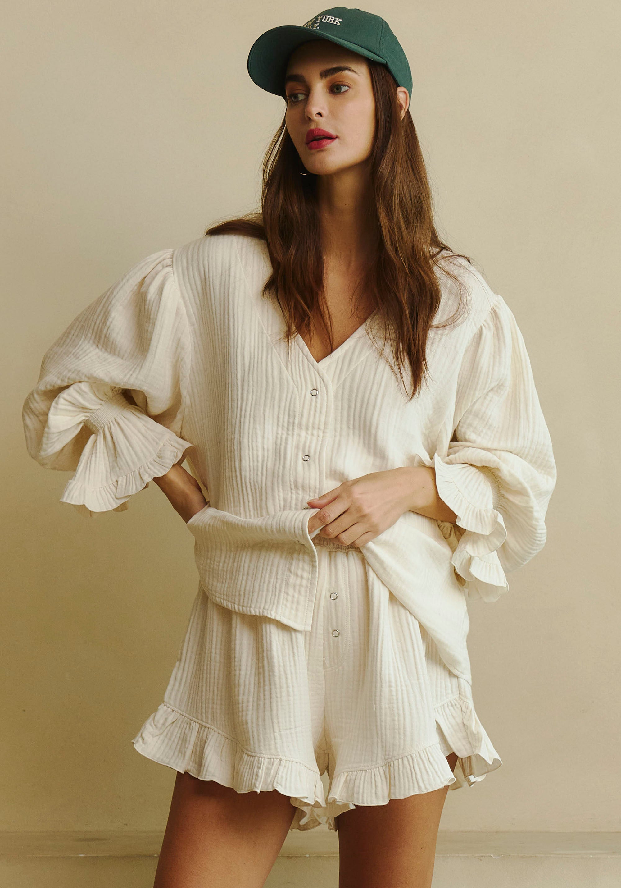 LUXE RUFFLED MUSLIN SET