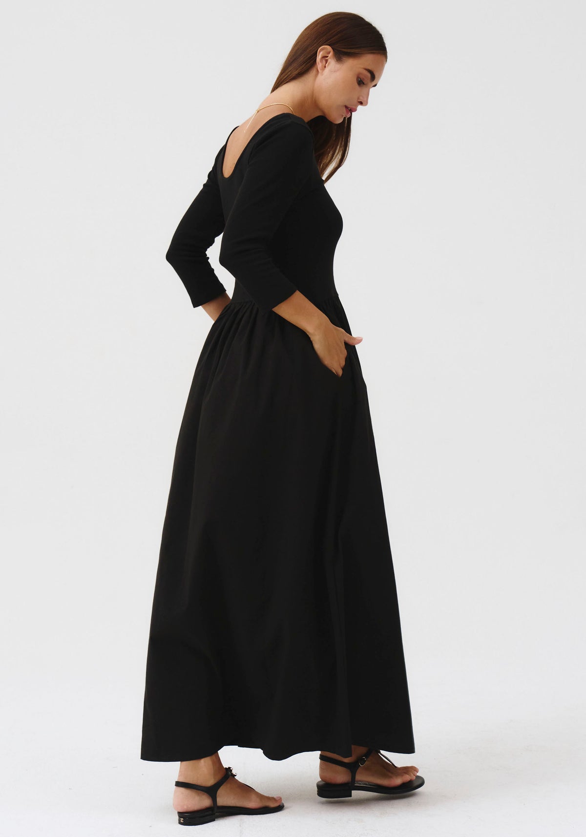 ESSENTIAL CONTRAST DRESS - LONG