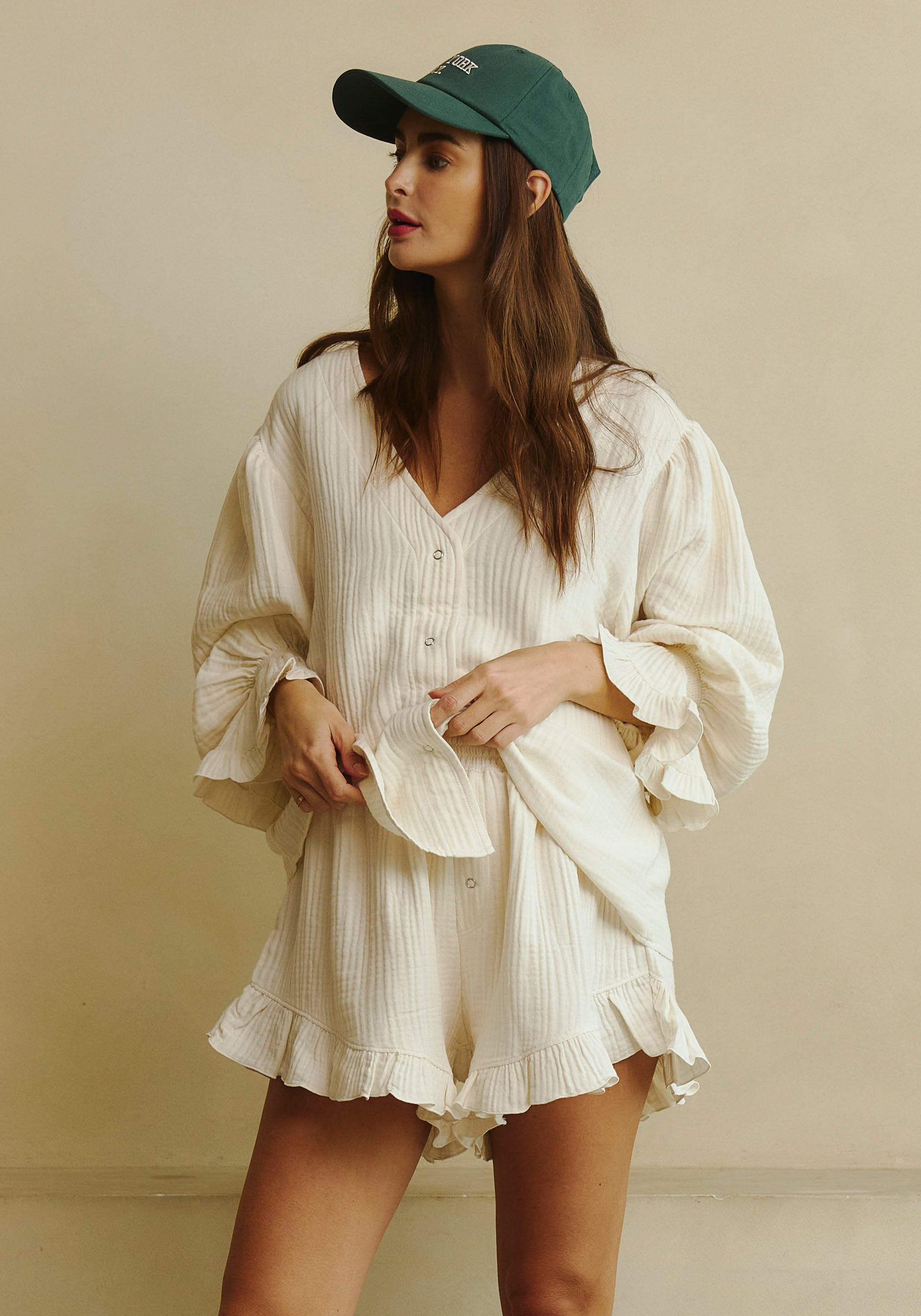 LUXE RUFFLED MUSLIN SET