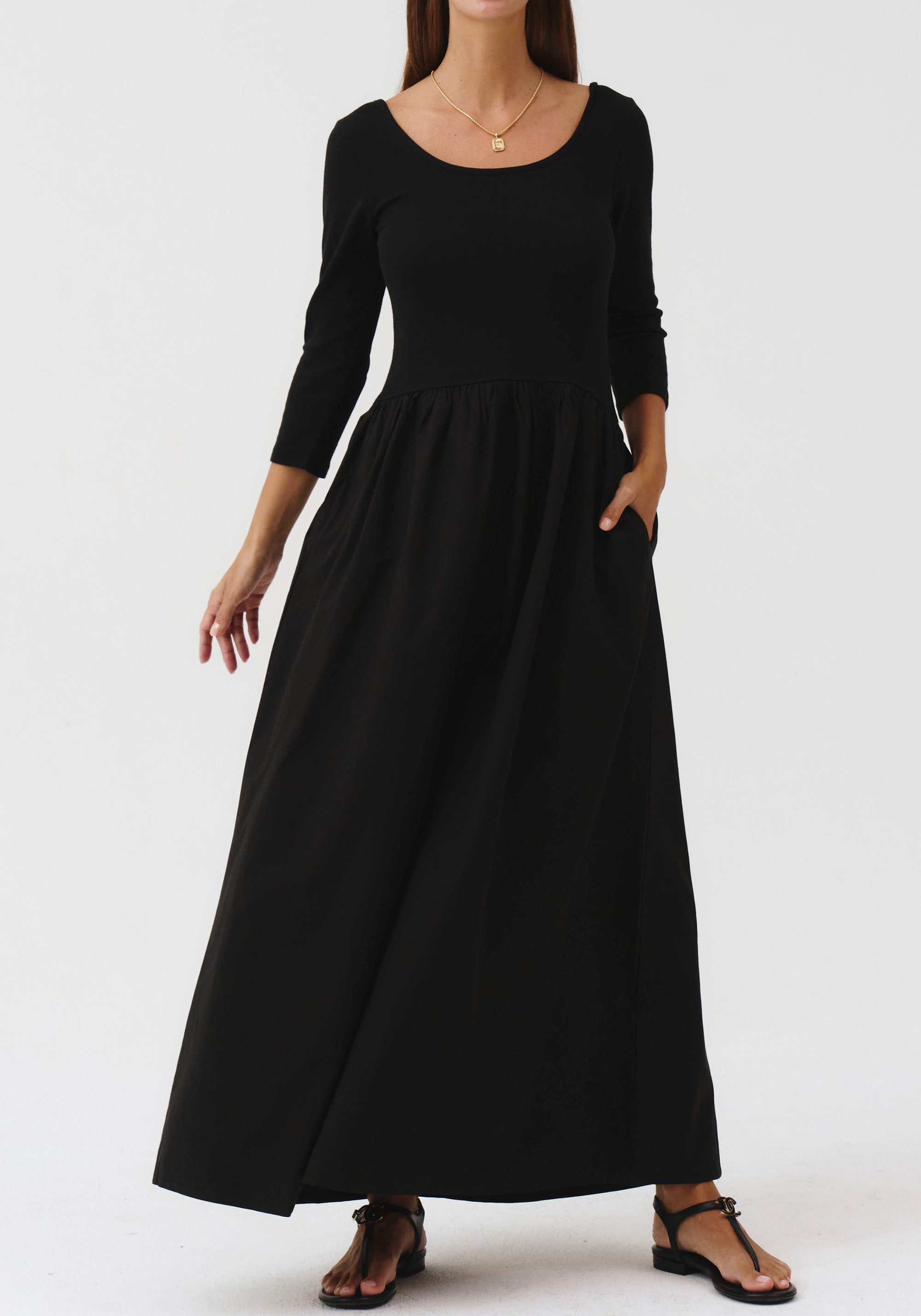 ESSENTIAL CONTRAST DRESS - LONG