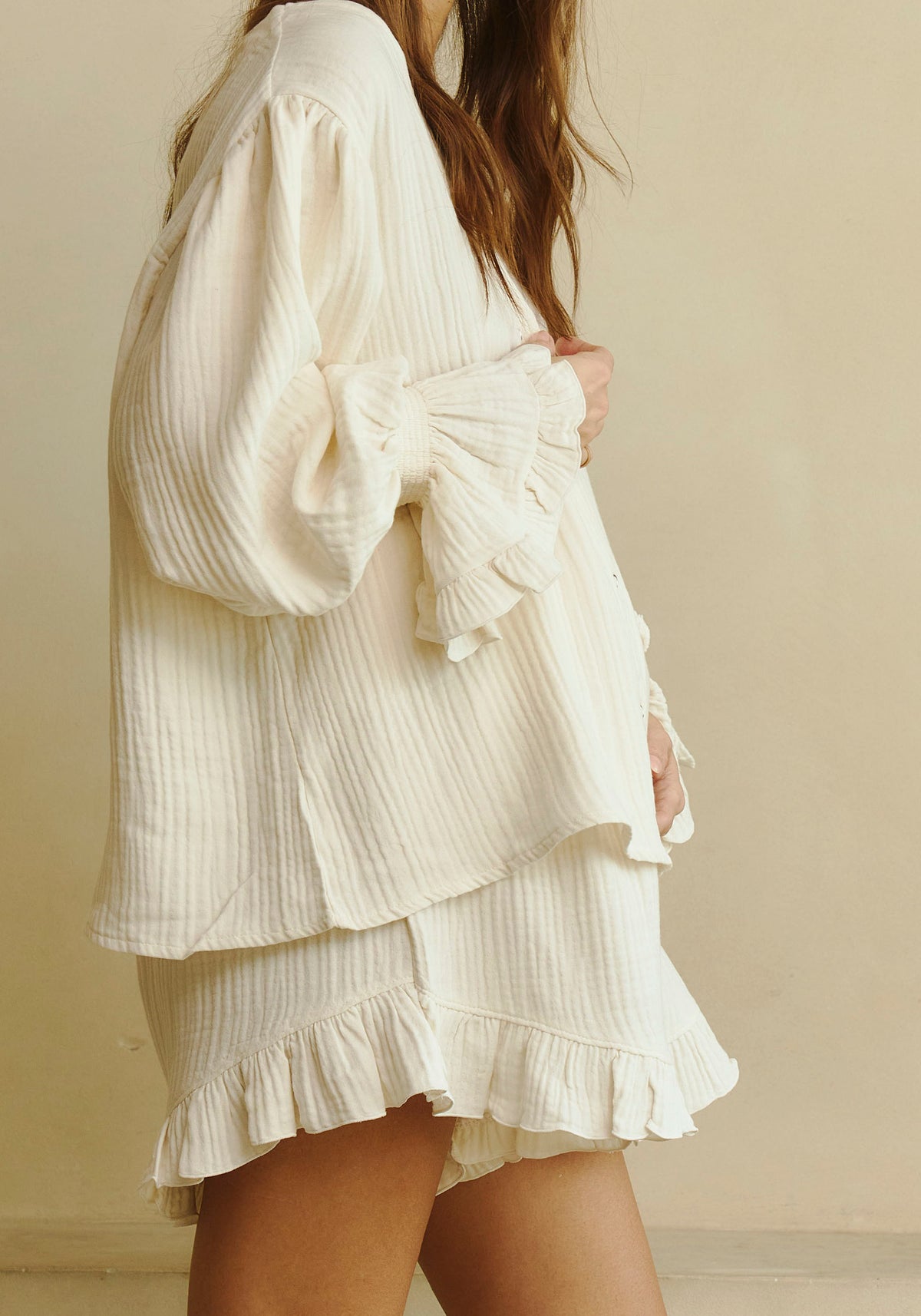 LUXE RUFFLED MUSLIN SET