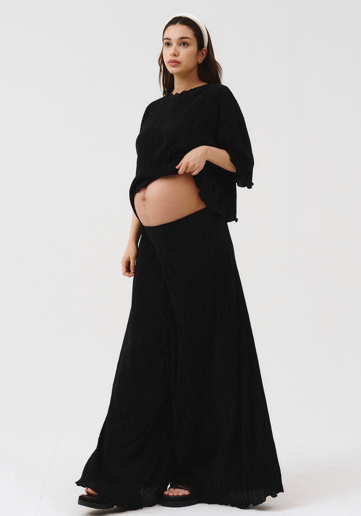 PLEATED WIDE PANTS & TOP SET