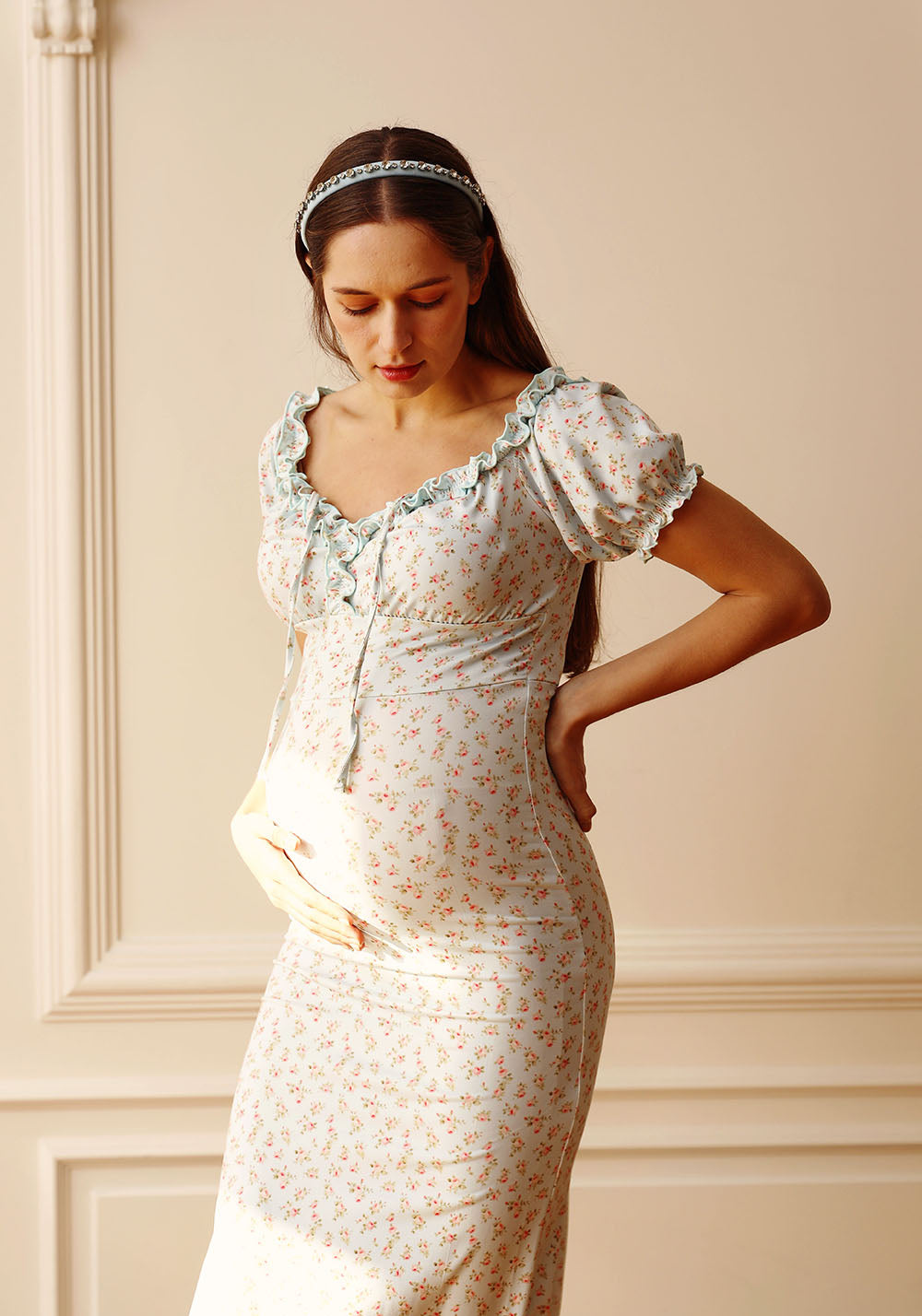 SUPER STRETCHY MILKMAID DRESS WITH RUFFLES