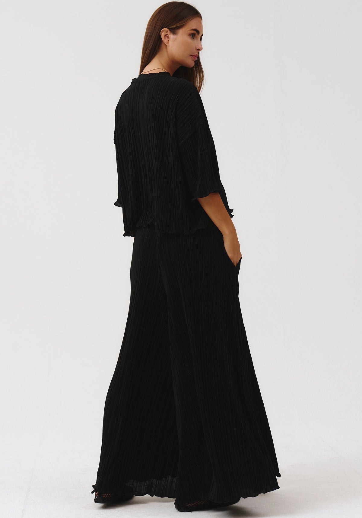 PLEATED WIDE PANTS & TOP SET