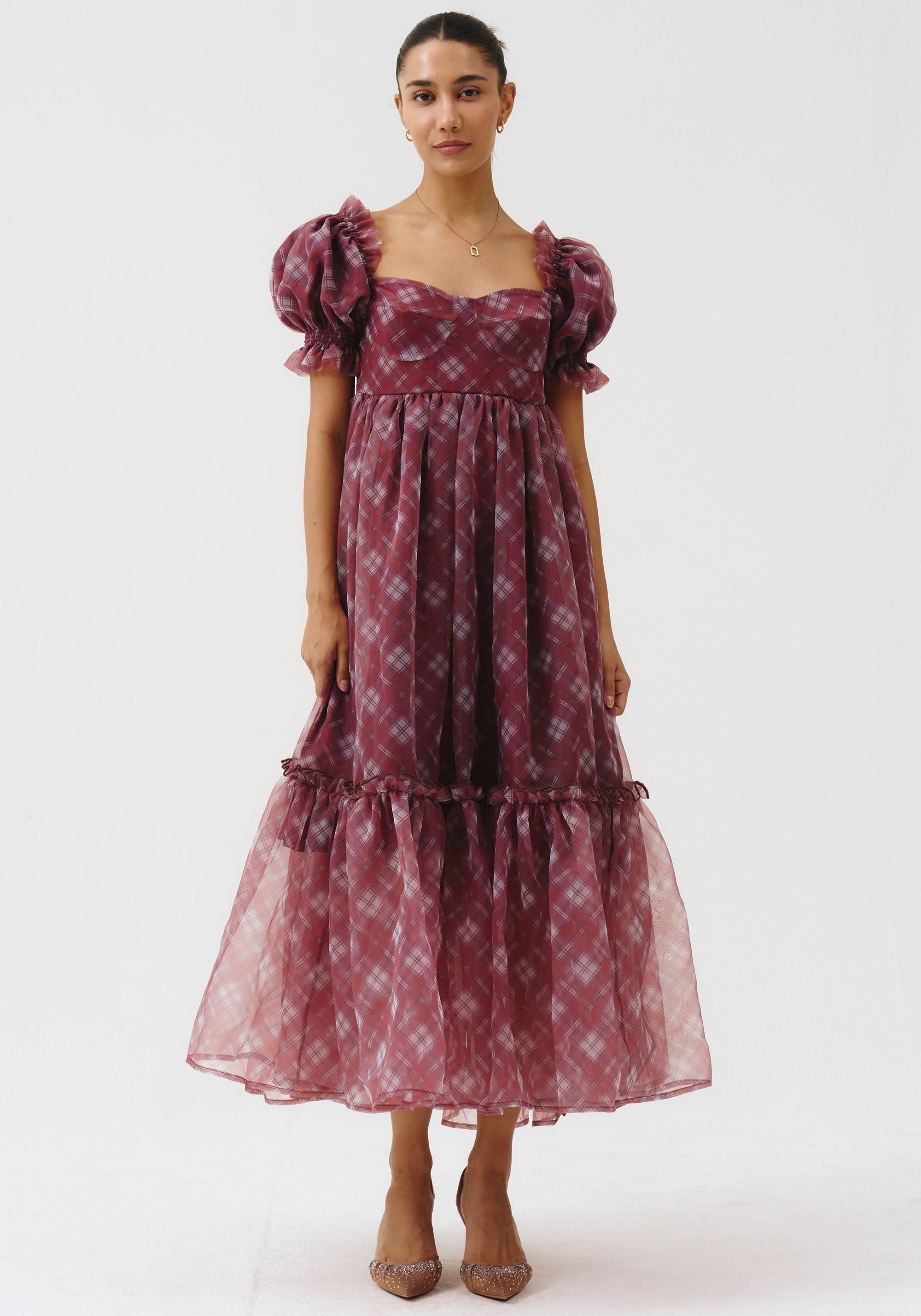 [FINAL SALE] TARTAN ORGANZA DRESS