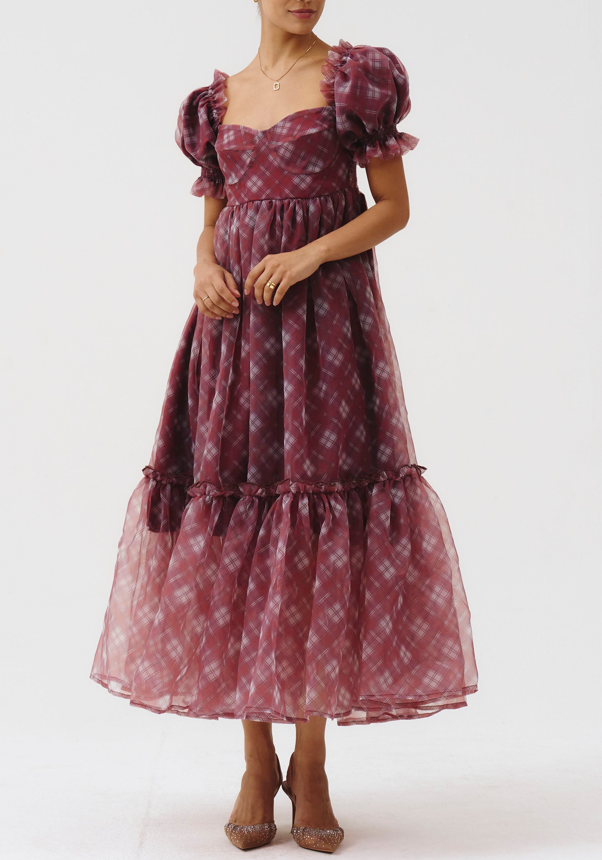 [FINAL SALE] TARTAN ORGANZA DRESS