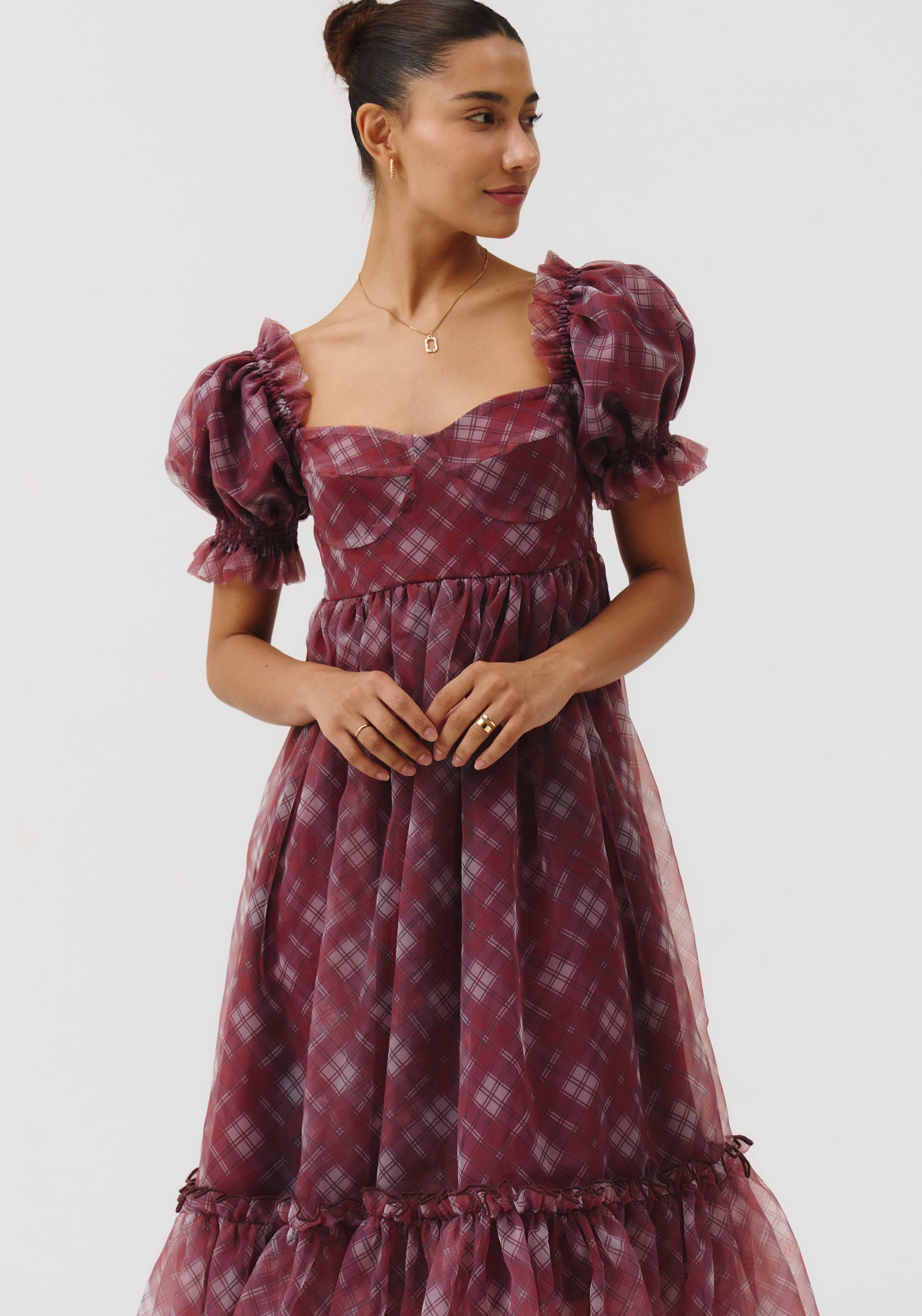 [FINAL SALE] TARTAN ORGANZA DRESS