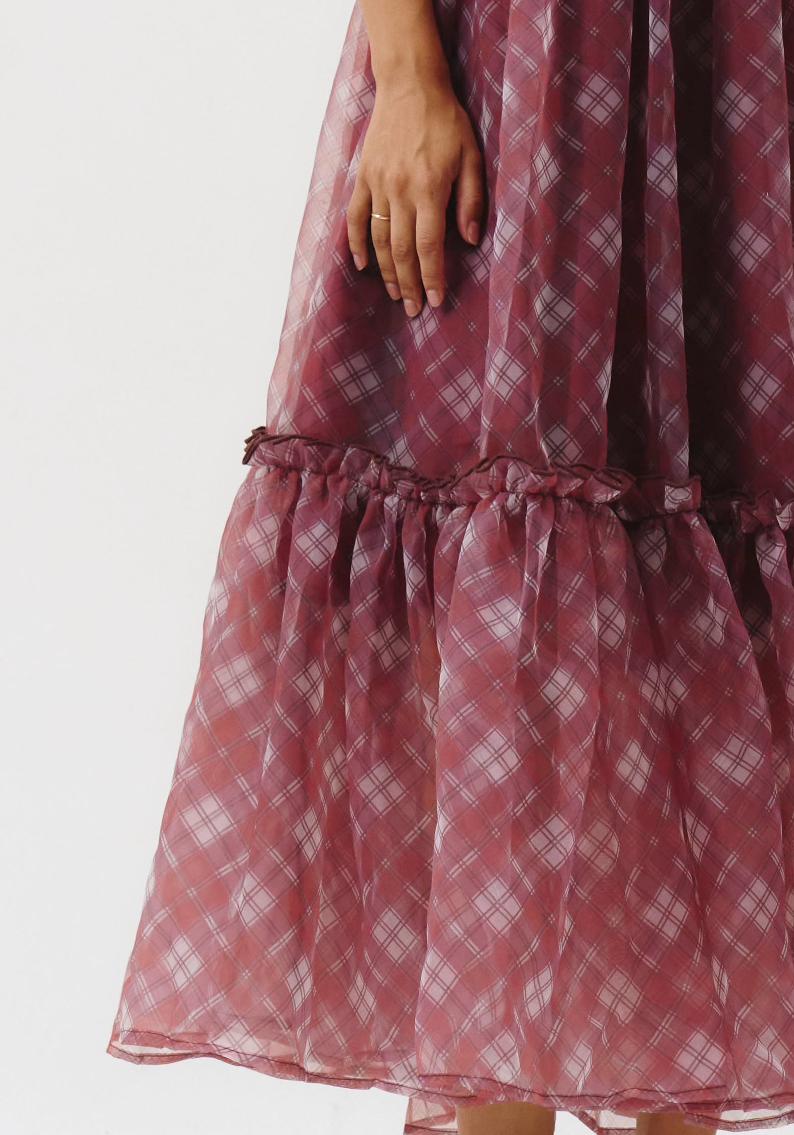 [FINAL SALE] TARTAN ORGANZA DRESS