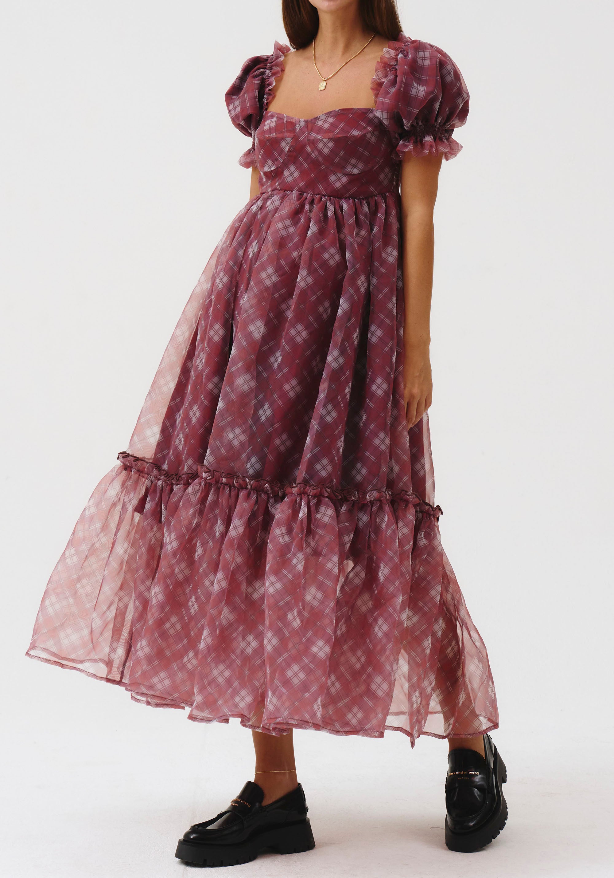 [FINAL SALE] TARTAN ORGANZA DRESS