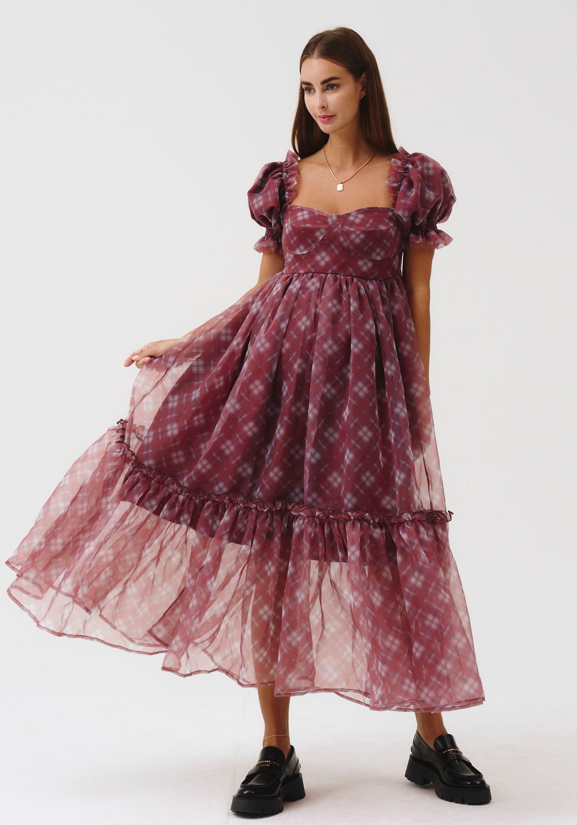 [FINAL SALE] TARTAN ORGANZA DRESS