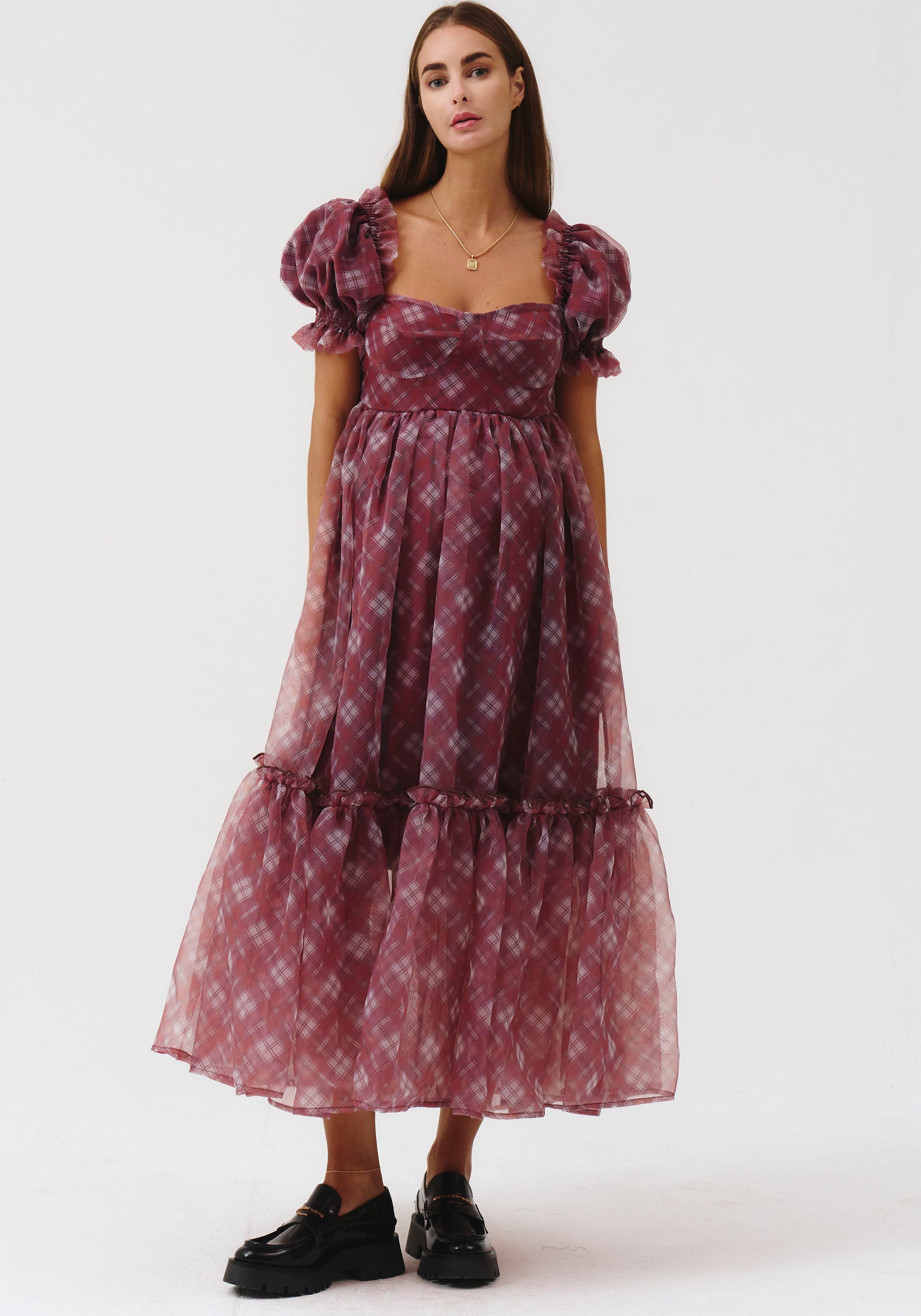 [FINAL SALE] TARTAN ORGANZA DRESS