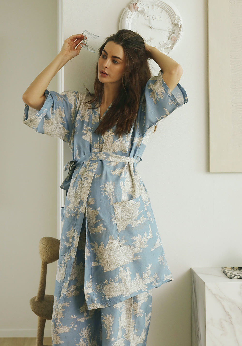 VEGAN SILK ROBE & PANTS SET