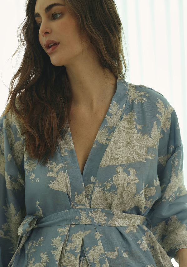 VEGAN SILK ROBE & PANTS SET