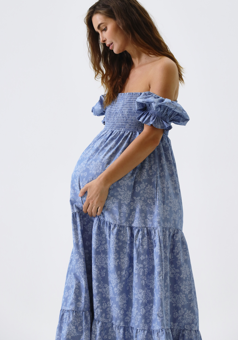 Cold shoulder 2025 chambray dress