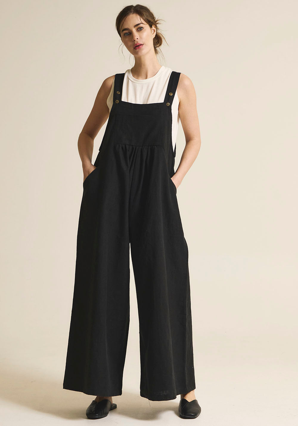 WIDE LEG LINEN JUMPSUIT