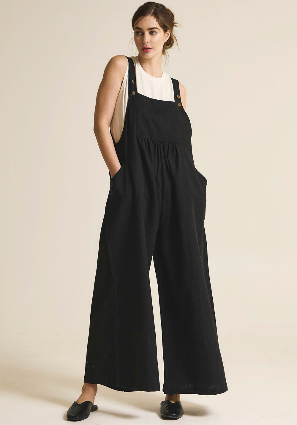 WIDE LEG LINEN JUMPSUIT