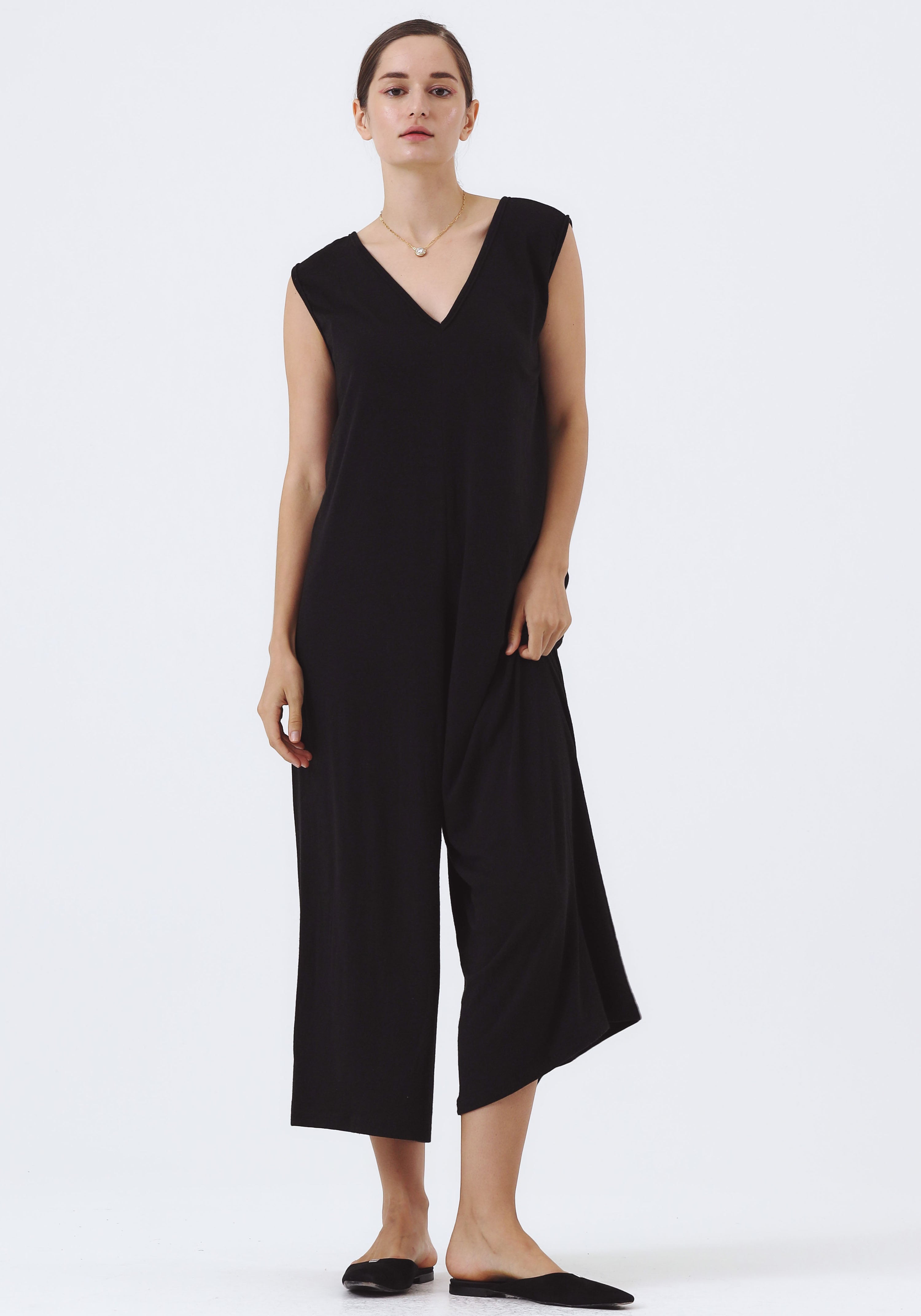 SOFT ANGORA GAUZE KNIT JUMPSUIT