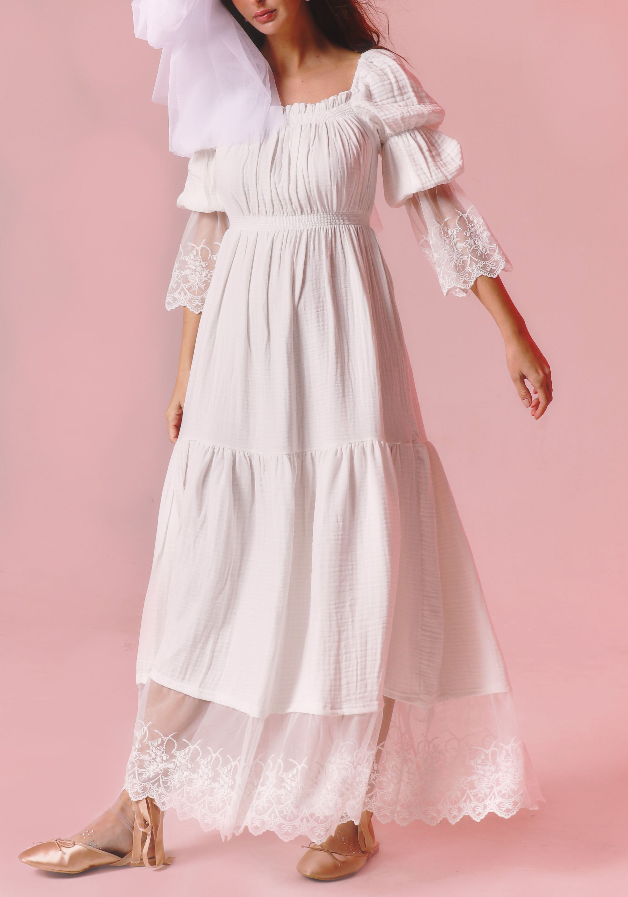 Long White Muslin Dress