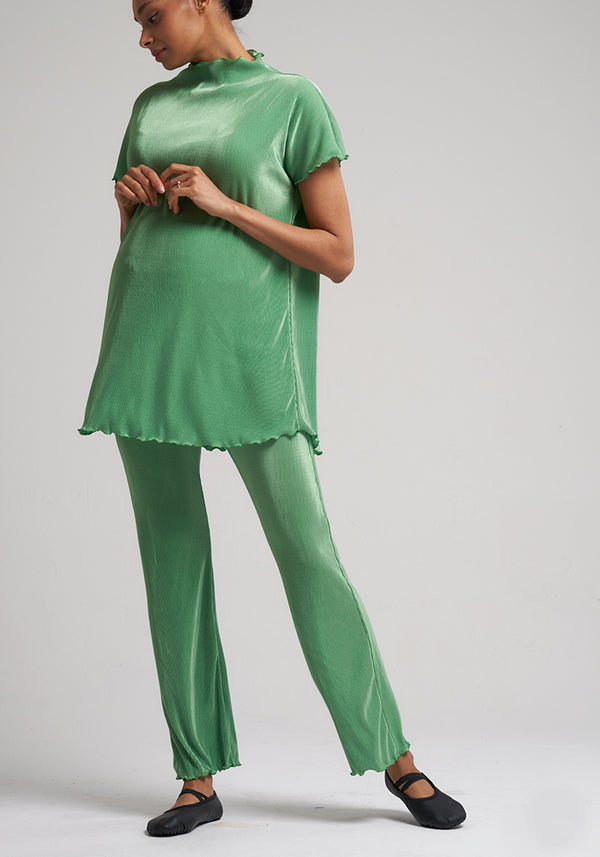 PLEATED STRAIGHT PANTS & TUNIC SET