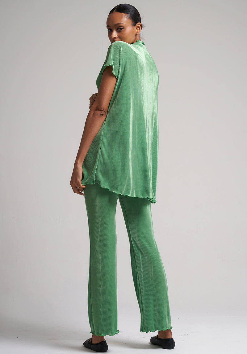 PLEATED STRAIGHT PANTS & TUNIC SET