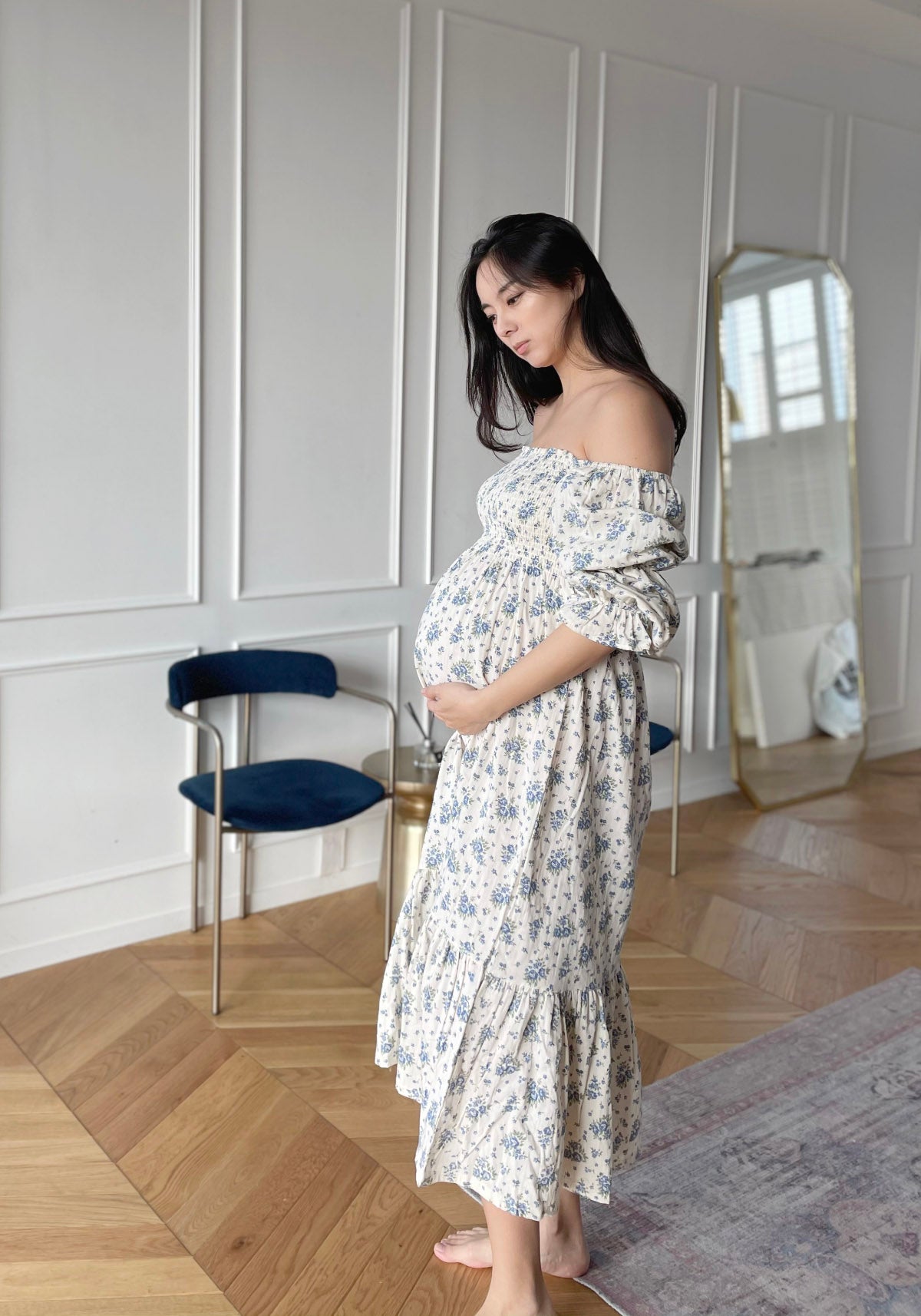 nothing fits but yuki dress YUKI Dress in Paris Linen Maternity Dress