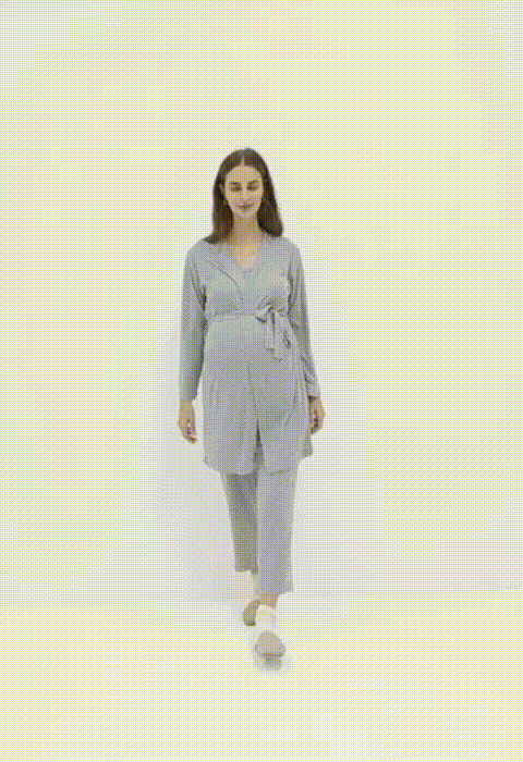 SOFT ANGORA GAUZE KNIT ROBE &  PJ SET