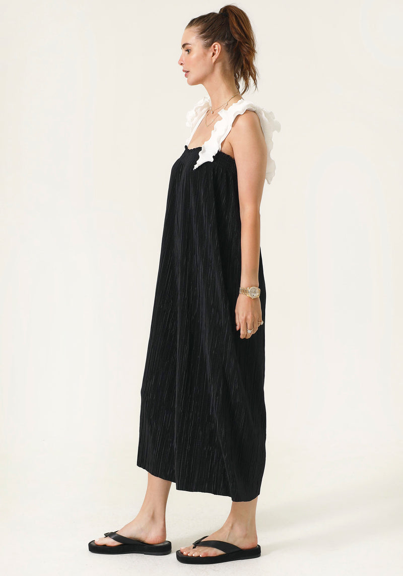 PLEATED & RUFFLED JUMPSUIT