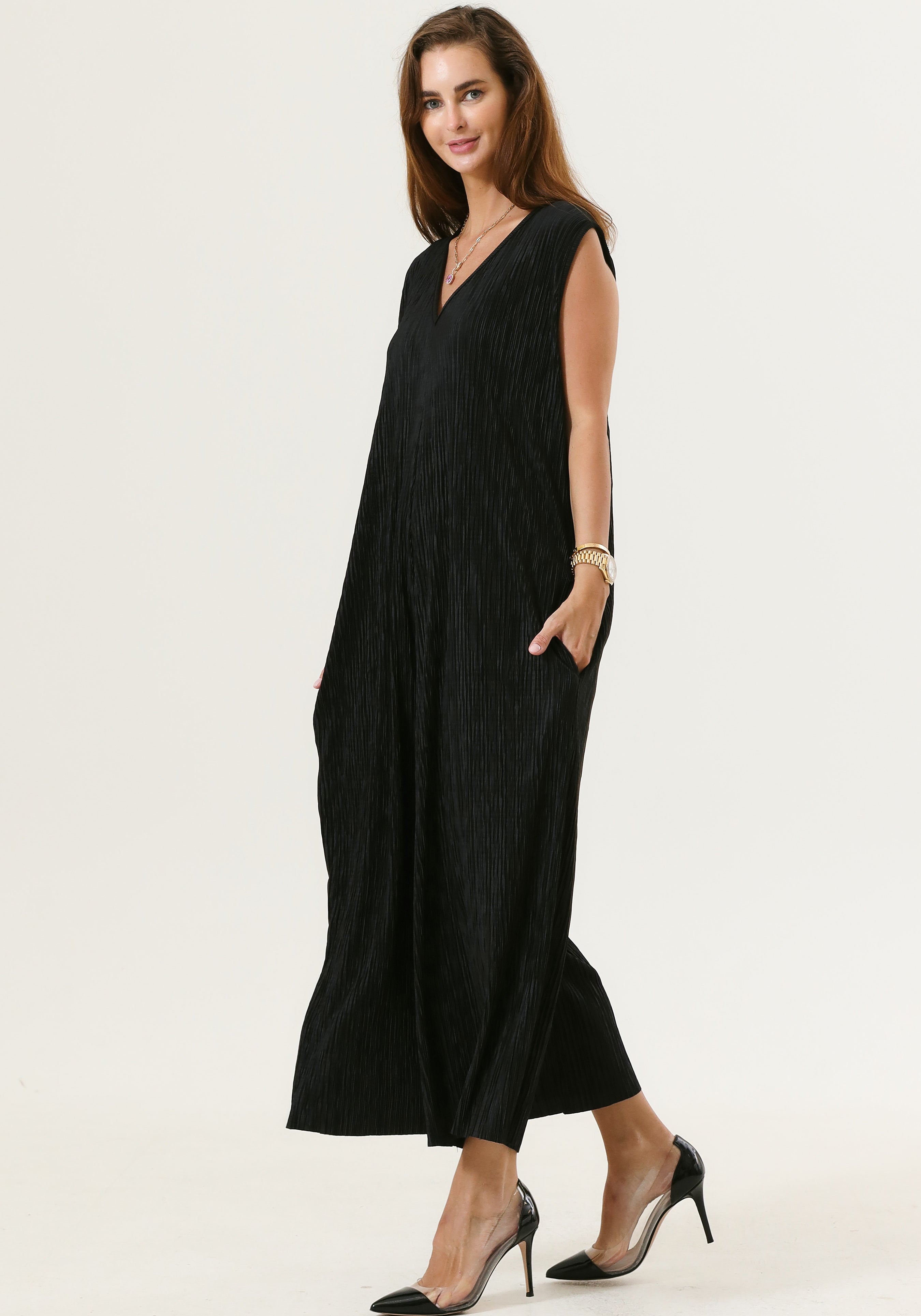 SUPER COMFY PLEATED JUMPSUIT