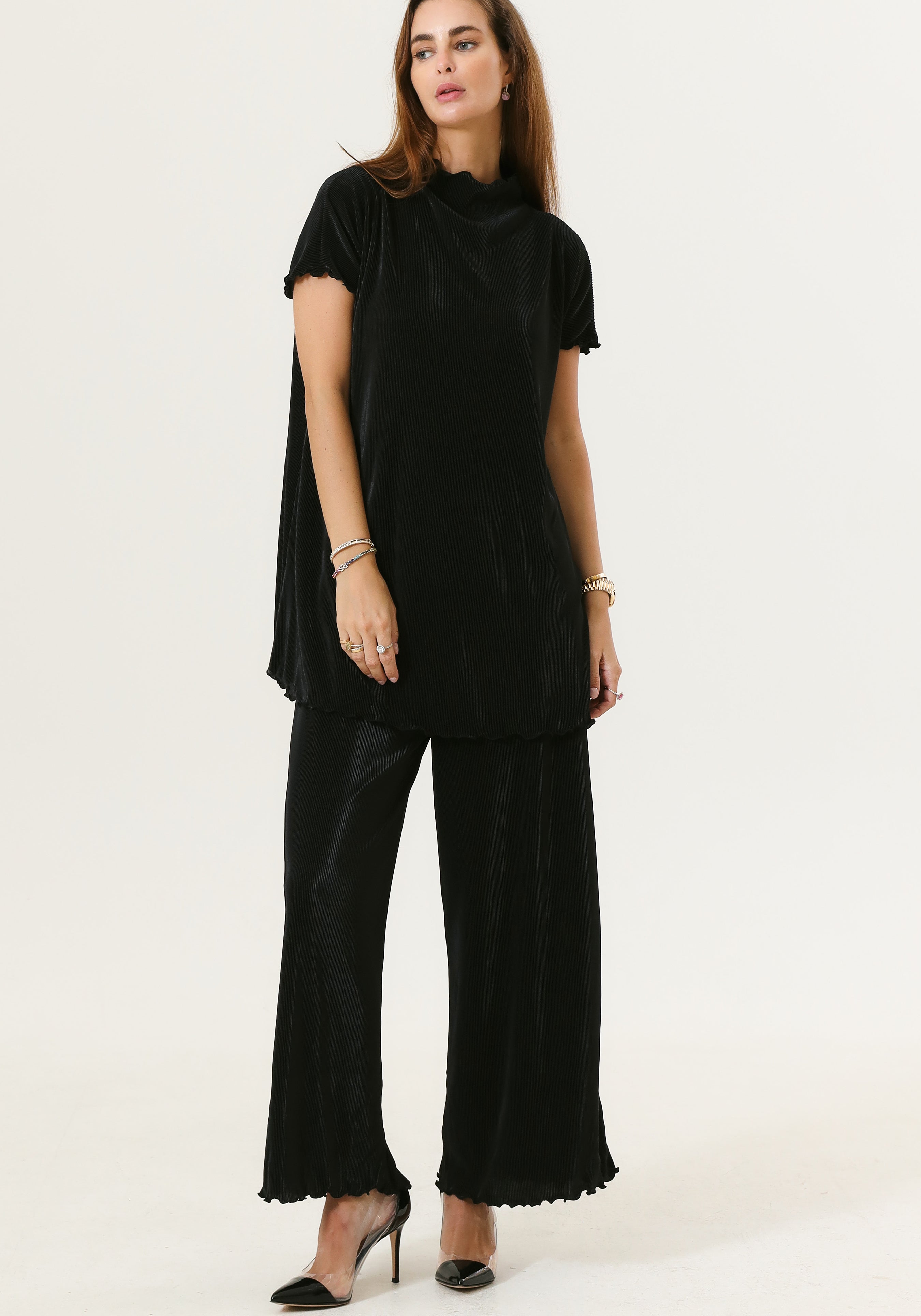 PLEATED CULOTTES & TUNIC SET