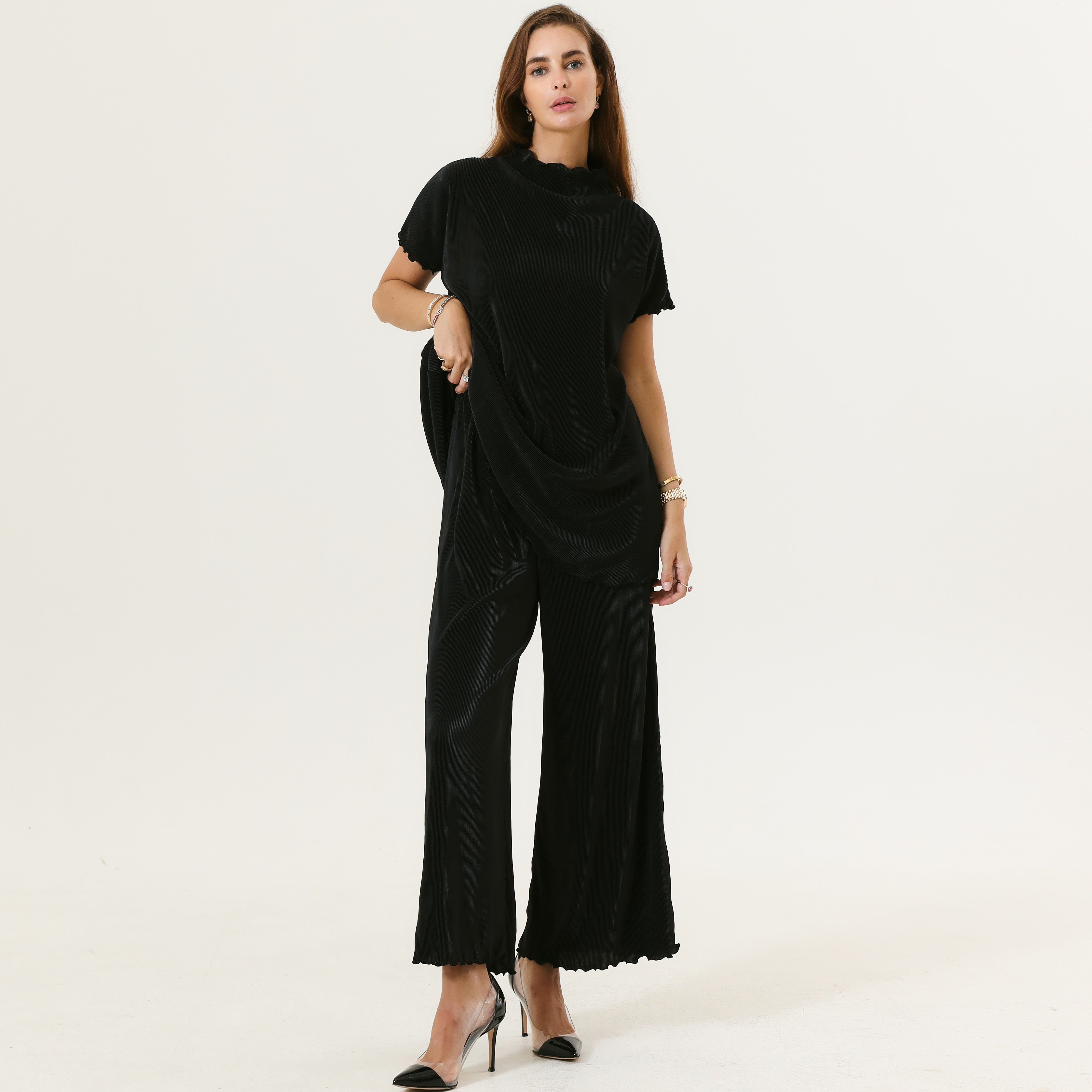 PLEATED CULOTTES & TUNIC SET