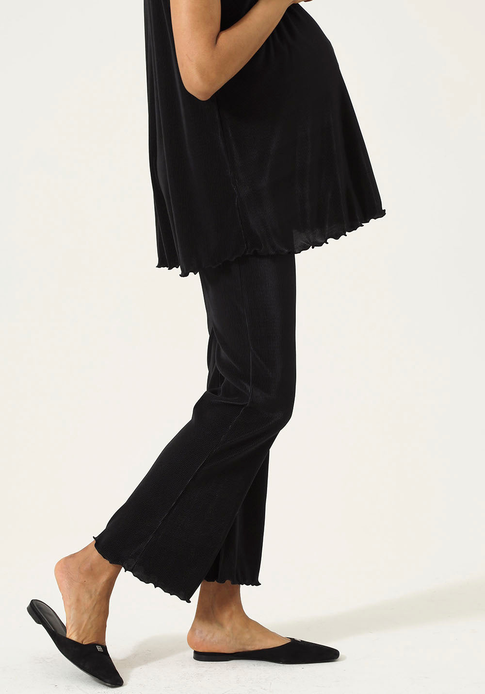 PLEATED STRAIGHT PANTS & TUNIC SET