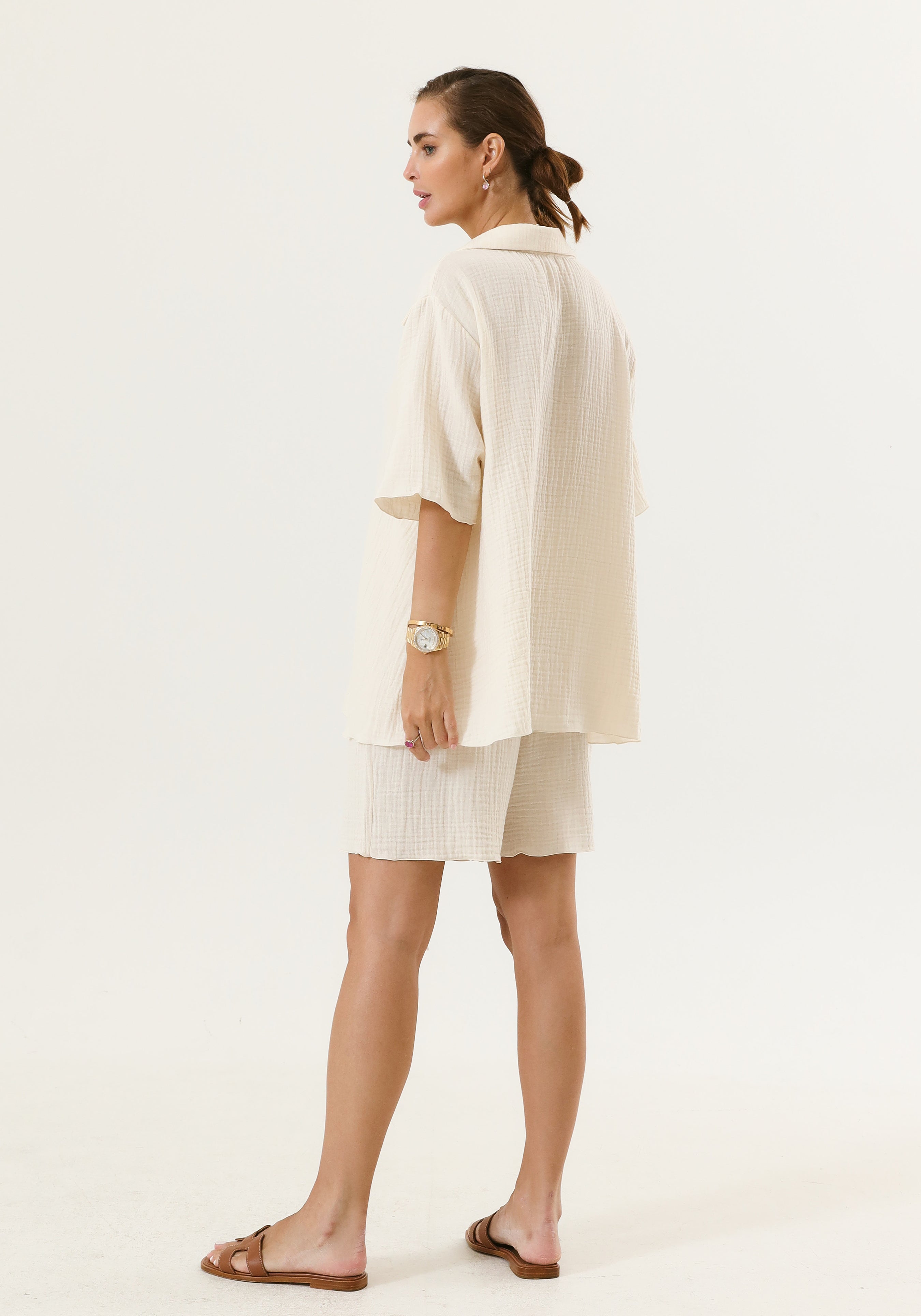 [FINAL SALE] MUSLIN NURSING TOP & SHORTS SET