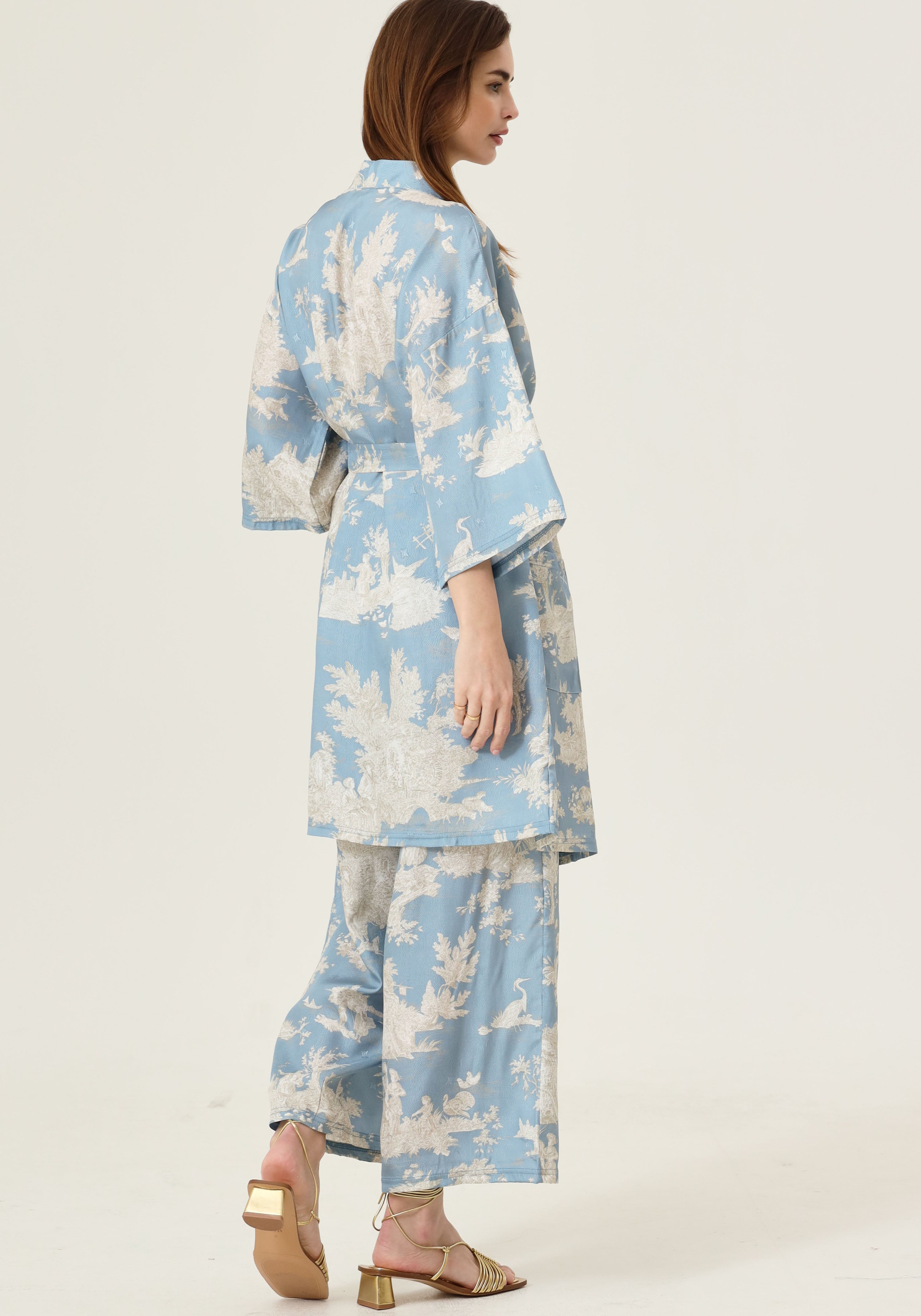 VEGAN SILK ROBE & PANTS SET