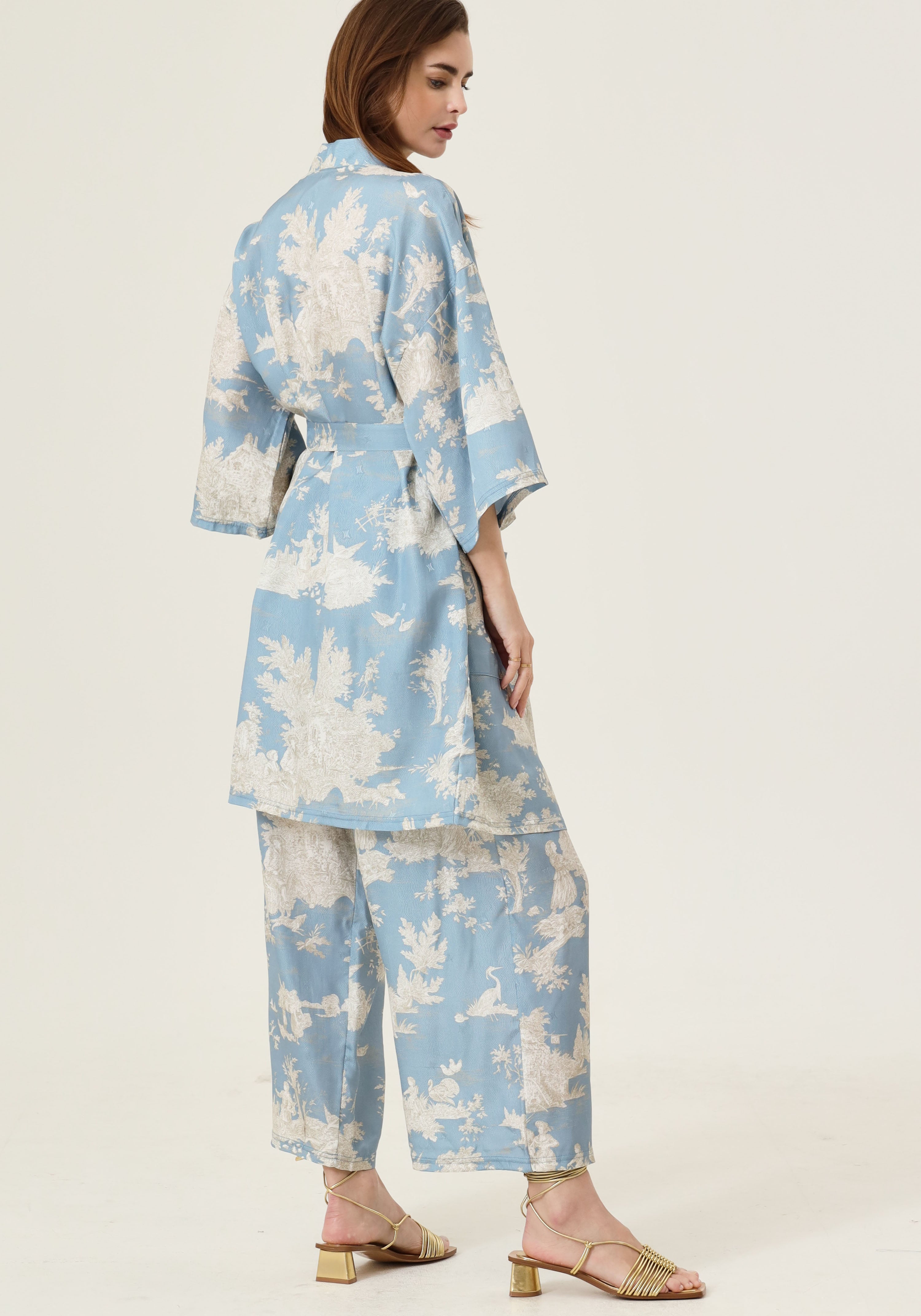 VEGAN SILK ROBE & PANTS SET