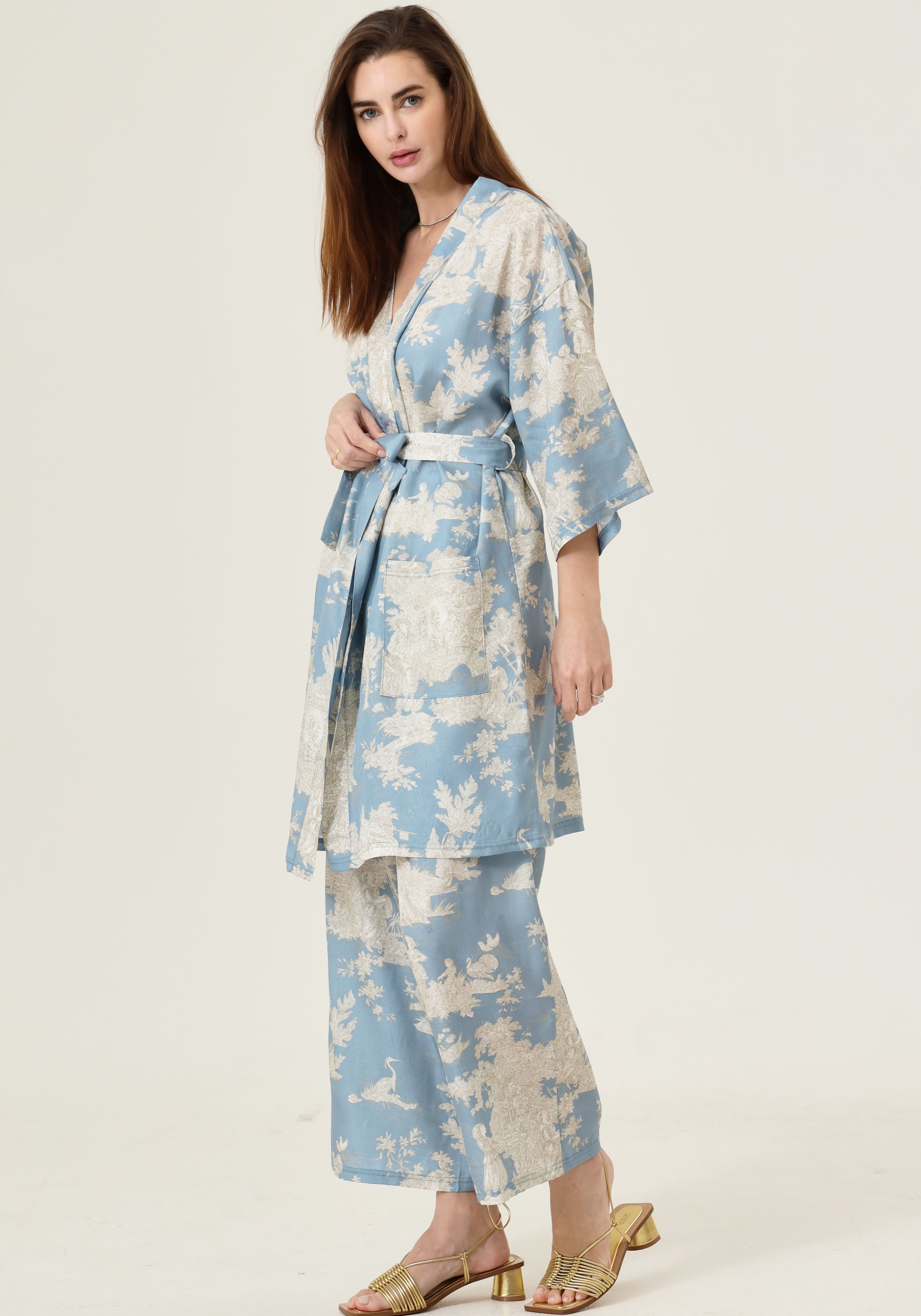 VEGAN SILK ROBE & PANTS SET