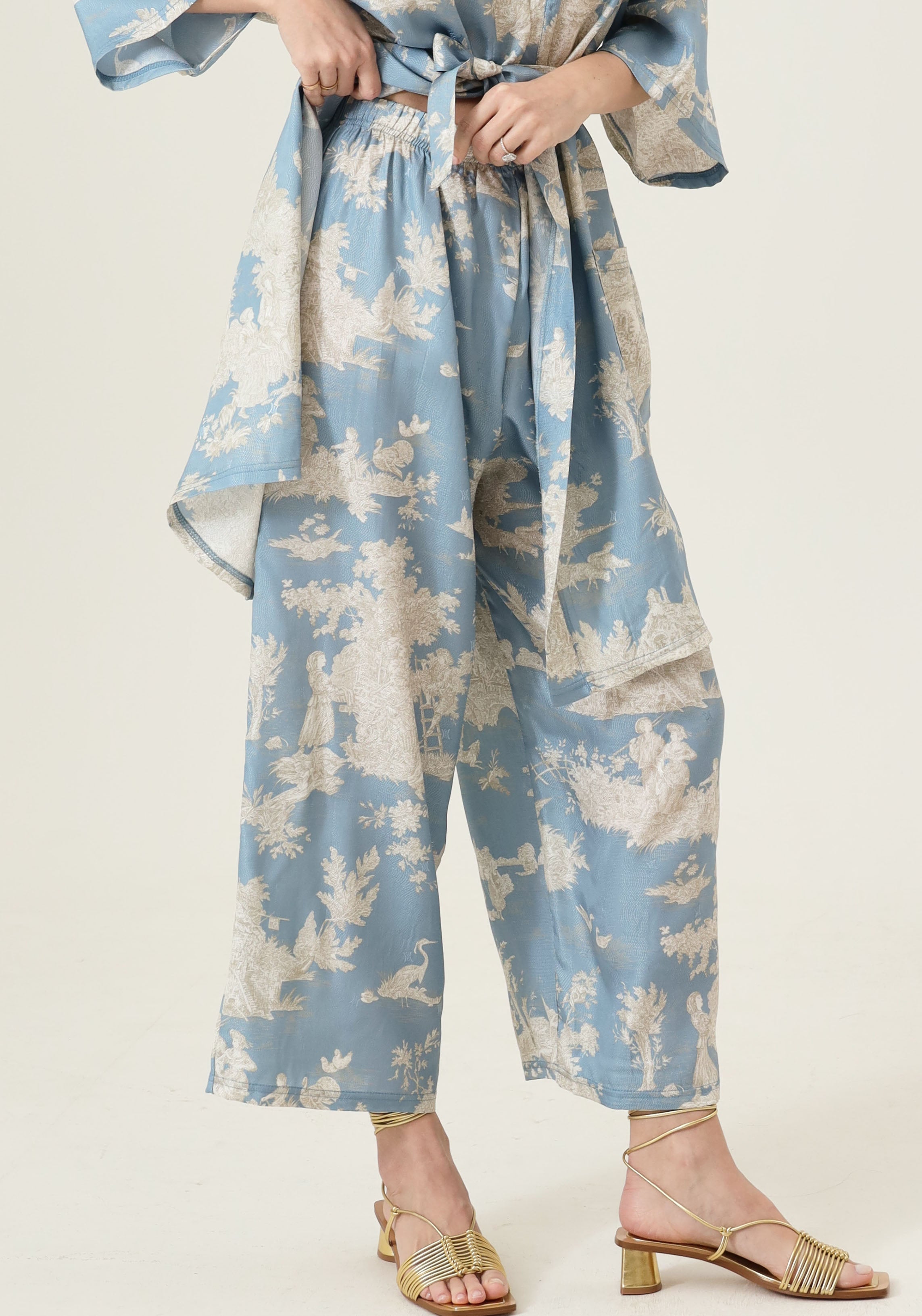 VEGAN SILK ROBE & PANTS SET