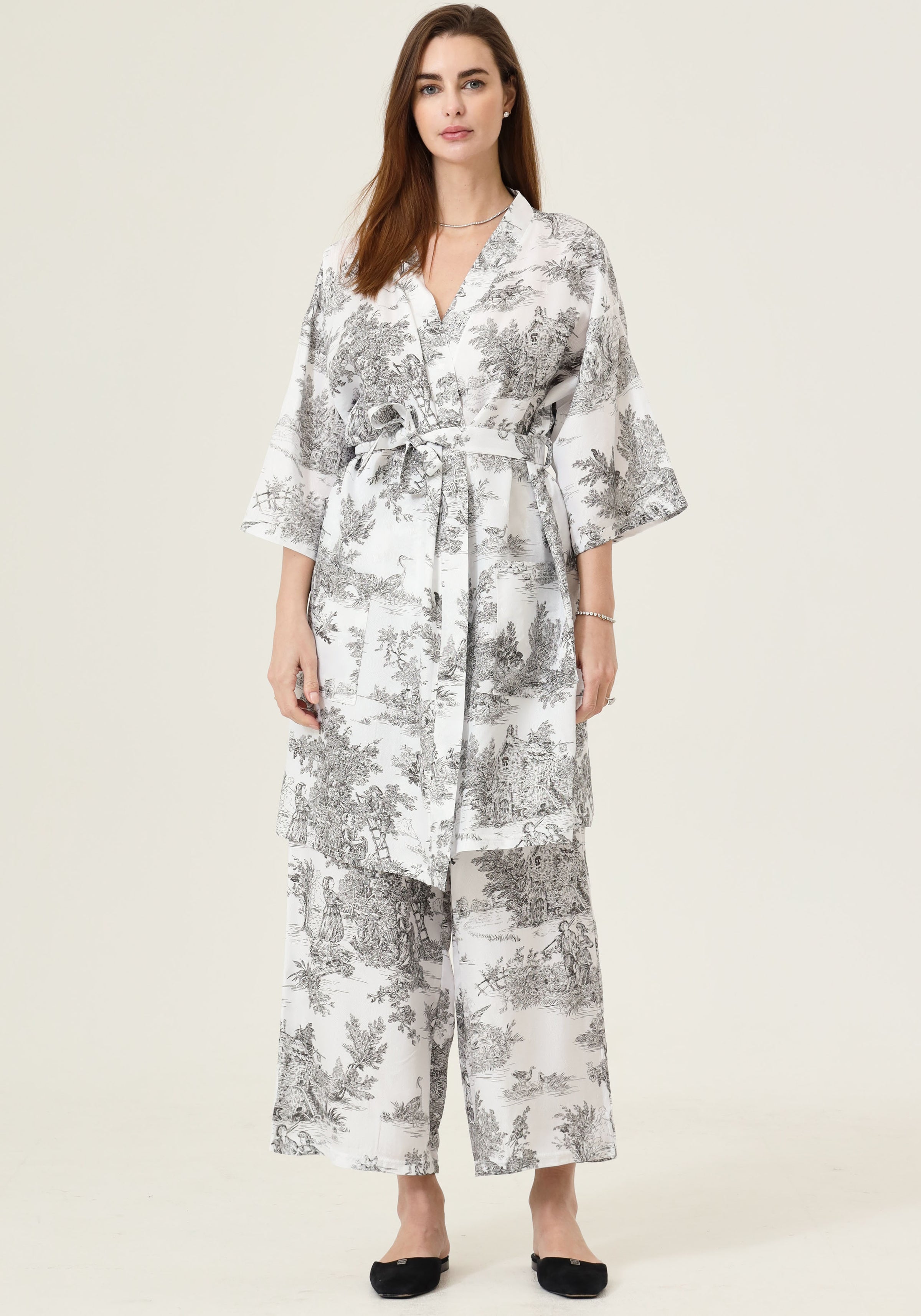 VEGAN SILK ROBE PANTS SET Nothing Fits But