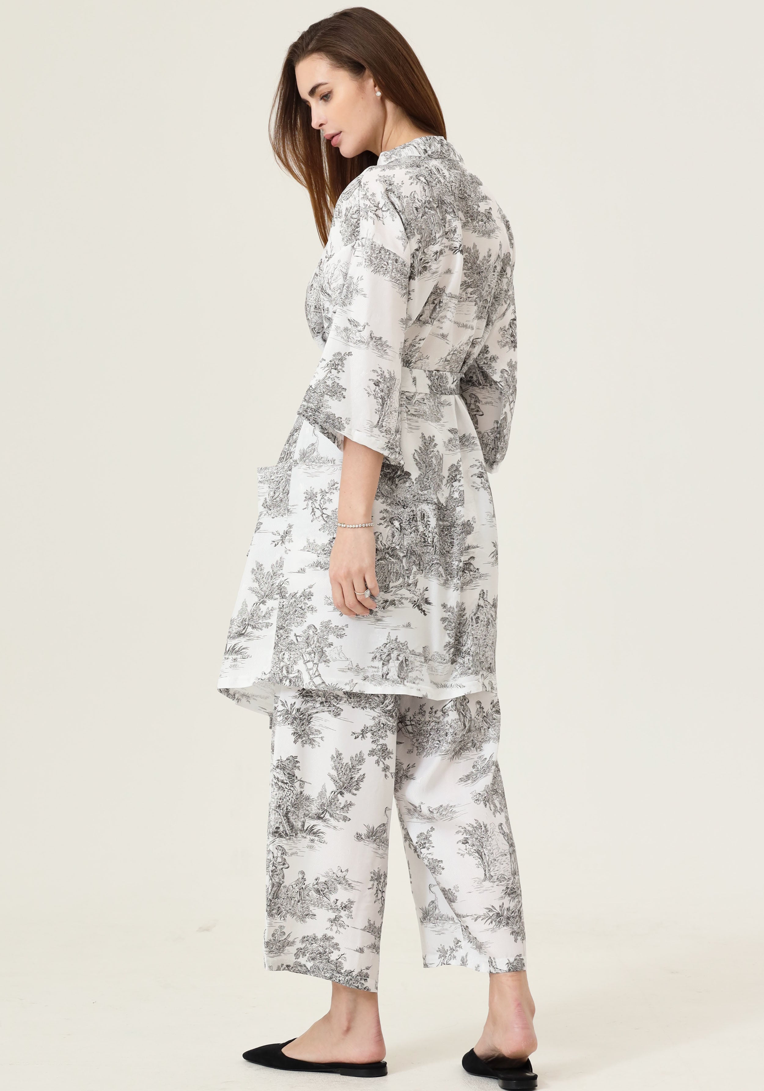 VEGAN SILK ROBE & PANTS SET