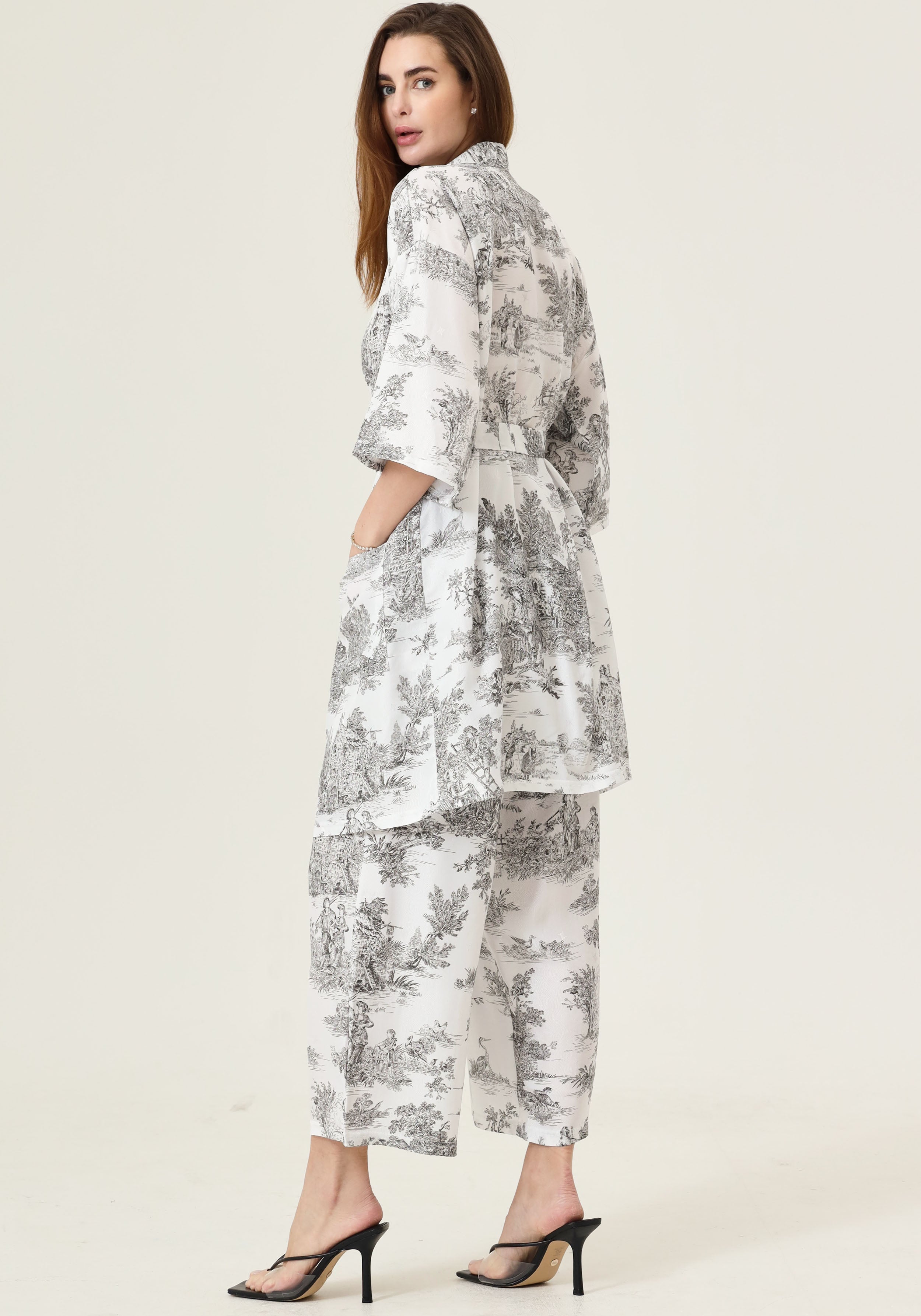 VEGAN SILK ROBE & PANTS SET