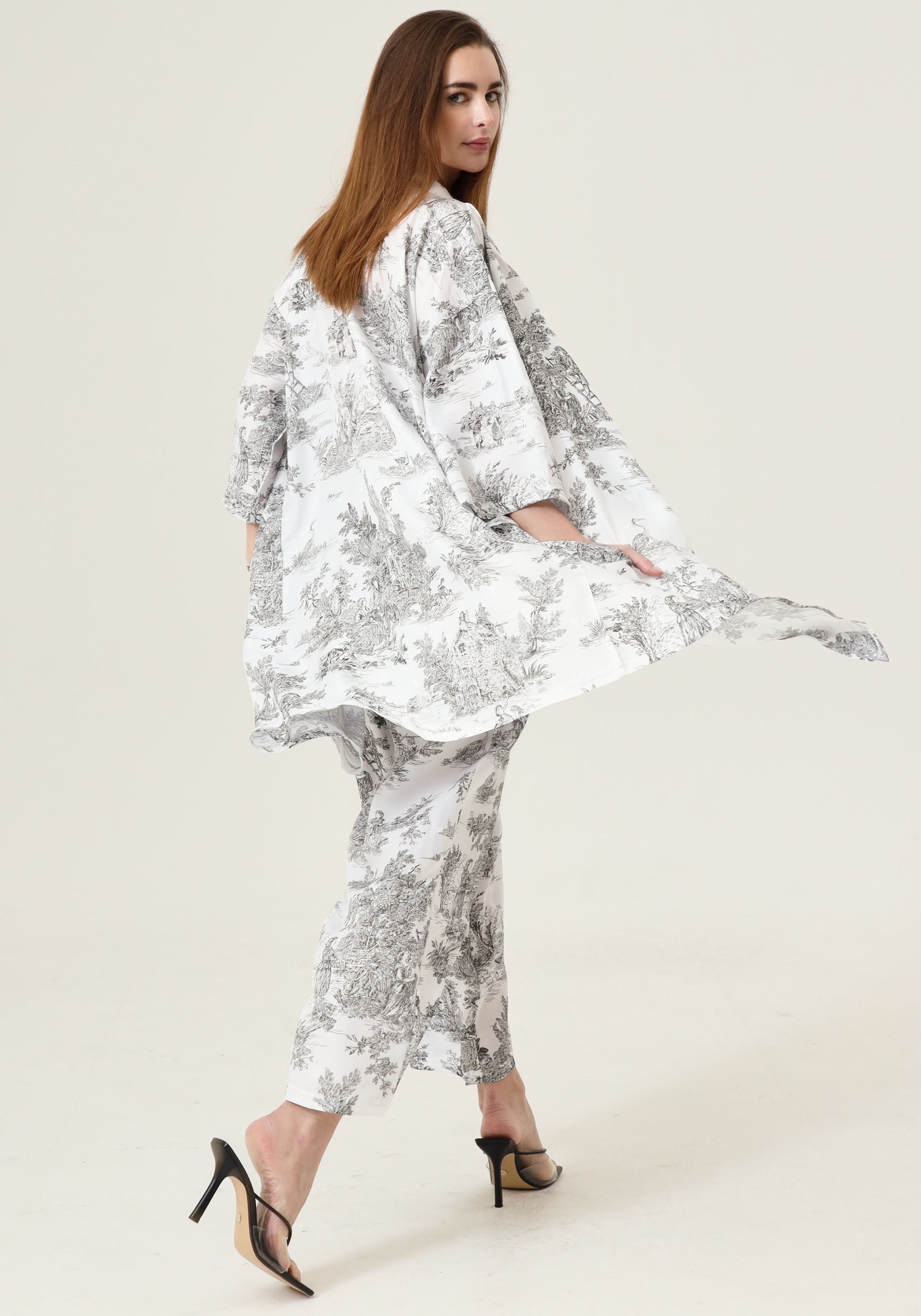 VEGAN SILK ROBE PANTS SET Nothing Fits But